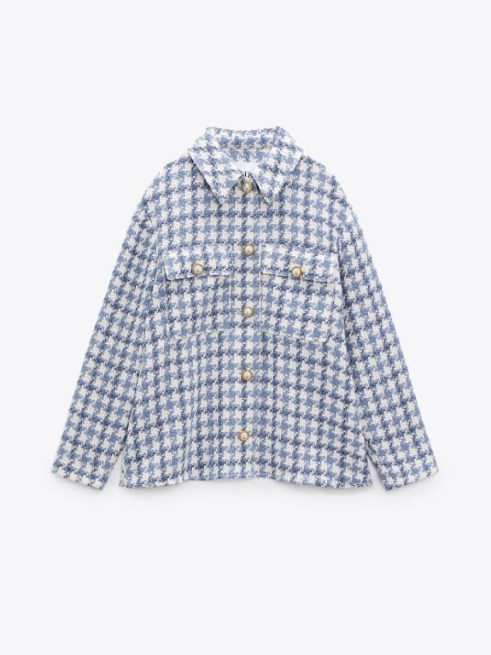 Zara PEARL BUTTON TEXTURED OVERSHIRT